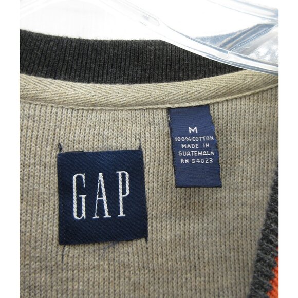 VINTAGE Gap Sweater Medium Taupe Pullover Preppy Classic Y2K Cotton - Picture 8 of 10